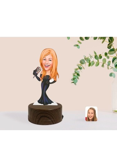 Kişiye Özel Assolist Karikatürlü Dekoratif 3D Biblo Led Işıklı Ge