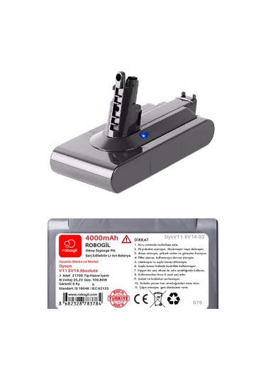V11 Sv14 Absolute 4000mah Uyumlu Pil Paketi / Bataryası Dysv11-sv14-02