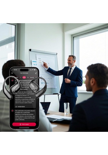 Lemestar Xt66pro Açık Kulaklı Bluetooth Kulaklık: Aı Gerçek Zamanlı 135 Dil Çevirisi, Uzun Pil Ömrü, İş Ve Seyahat İçin - Demir Gri