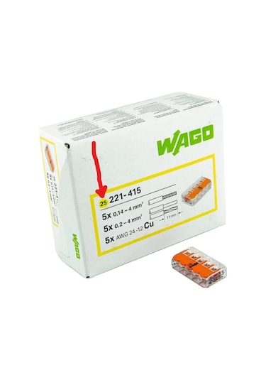 Wago Çok Amaçlı Konnektör 5x4mm 50ad Wag221415