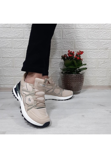 M.p. 1642 Bej Renk Memoryfoam Kaydırmaz Rahat Spor Ayakkabı Bej