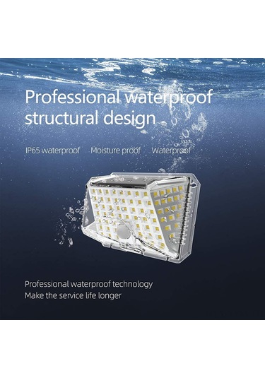 Geeksen Güneş Enerjili 90 Led 130 Lumen 120 Derece 8.5m Algılama Mesafeli Duvar Lambası, 2'li Set - Dım/sünnetten Güneşe Modları