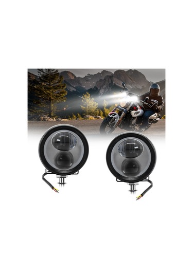 Motosiklet Spotları Çift Renkli Lazer Farlar Sis Farları