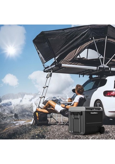 Coolist Clk65w 12/24volt 220volt 65 Litre Çift Bölmeli Tekerlekli Outdoor Kompresörlü Oto Buzdolabı/dondurucu Fr Clk65w