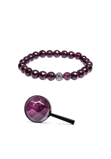 Sertifikalı Gümüş Aparatlı Fasetli Doğal Lal Granat Garnet Taşı B Çok Renkli