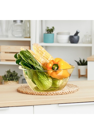 Homyl Pirinç Yıkama Kevgir Elek Tahıl Fasulye Için Süzgeci Yeşil