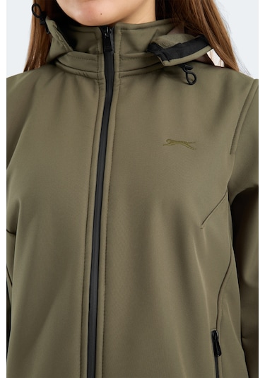 Slazenger Heat Control Kadın Çıkarılabilir Kapüşonlu Haki Mont & Kaban Haki