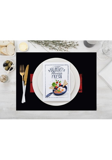 Adawall Home The Batman Black Kumaş Amerikan Servis 4'lü Set Siyah