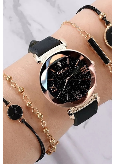 Gogoey Kadın Kol Saati + Bileklik 4 Adet 140776623