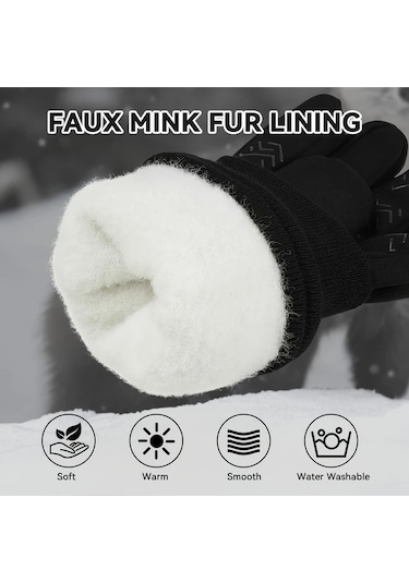 Willowhaven Siyah Kışlık Dokunmatik Eldiven, Kayak Koşu Bisiklet Siyah