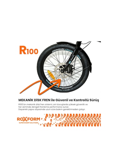 Roxform R-100 Elektrikli Katlanabilir Bisiklet 20 İnç Şehir Bisikleti Siyah