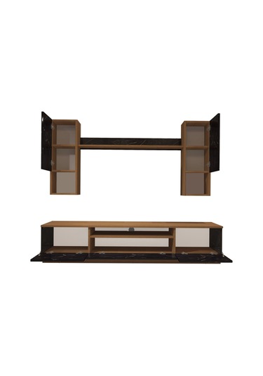 Decoraktiv Trendstyle 5das Mdf Tv Ünitesi Tv Sehpası Ceviz - Siyah Mermer