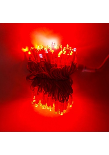 Dış Mekan Led Aydınlatma 10 Mt 100 Led Kırmızıya Beyaz Flaş
