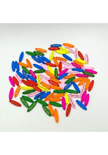 Homyl 100 Parça Karışık 2 Delikli Etiket "el Yapımı"