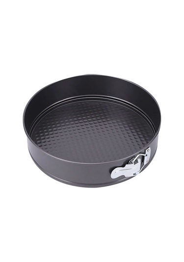 Vkemall 26 Cm Çelik Kalıp, Özellikli Teflon Kaplama, Çıkarılabilir Tabanlı, Ev Fırında Kek, Pasta Ve Tatlı Yapımı İçin Pratik Ev Bakımı Aleti Siyah Gri