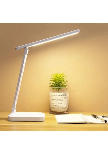 3 Kademesiz Karartma Dokunmatik Kontrollü Led Katlanabilir Masa Beyaz