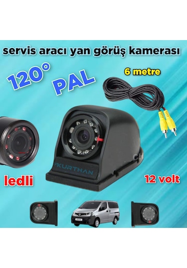 Yan Araç Kamerası Panelvan Servis V.b Araçlara Uyumlu 12 Volt