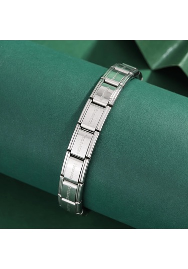 Çelik Bileklik İtalyan Charm Model Unisex Erkek Kadın 3 Mm 18 Cm Gümüş Silver Gümüş
