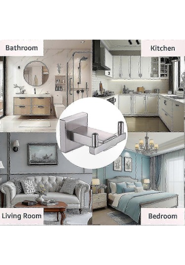 Çeşitli Markalara Uygun, Sus304 Paslanmaz Çelikten Yapılmış, Çift Havlu Askılı Duvara Monte Elbise Askısı Diğer