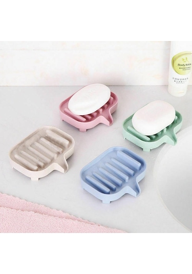 Yeşil Buğday Samanı Banyo Sabunluk Depolama Tutucu Raf Sabun Kutusu Kaymaz Drenaj Sabun Kutusu