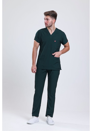 Likralı Üniforma Unisex Koyu Yeşil