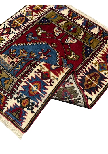 El Dokuma Sıfır Yahyalı Namazlık 77x120 Yün Kök Boya Seccade