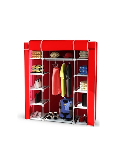 Sepettenevar Çift Yandan Raflı Askılı Kaliteli Bez Dolap - Rengarenk