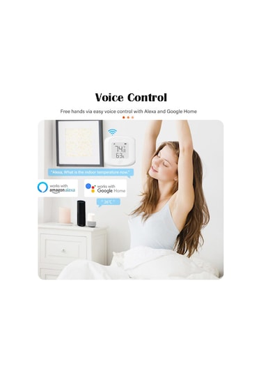 Xindoker Tuya Akıllı Sıcaklık Nem Sensörü, Wifi/kablosuz Lcd Ekranlı, Otomatik Senaryo Tutanak, Uzaktan İzleme, Hassas Ölçüm