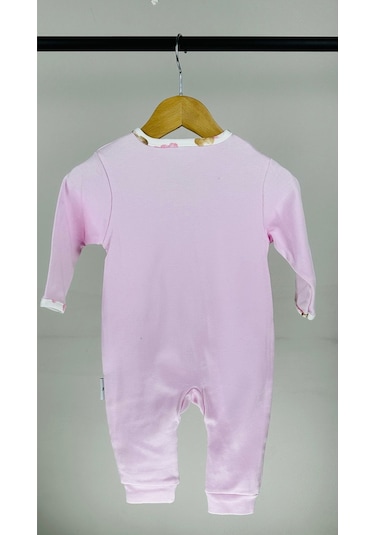 Ayıcık Desenli Fermuarlı Pamuklu Kız Bebek Tulum 001