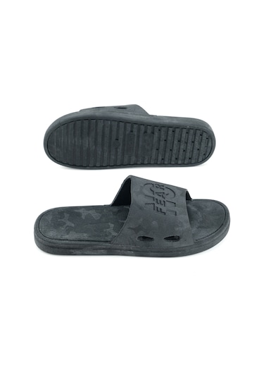 Gezer Yazlık Erkek No Fear Airblow Islak Zemine Uygun Günlük Ev Bahçe Havuz Terlik Siyah