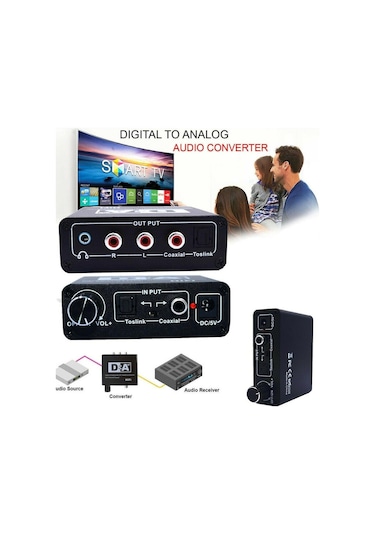 Dijital To Analog Ses Hifi 192Khz Dijital Ses Dönüştürücü Adaptör
