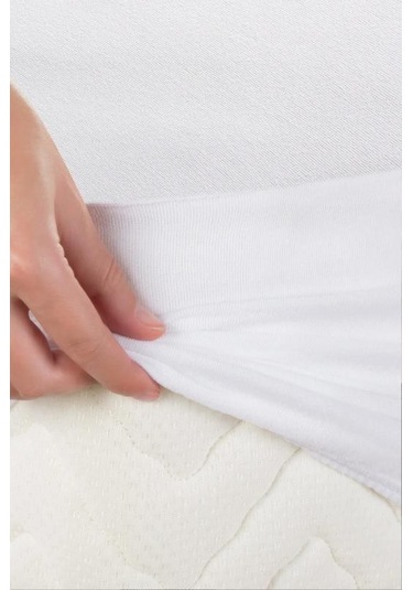 Evony Çift Kişilik 160x200+30 Cm Pamuklu Fitted Sıvı Geçirmez Alez Beyaz