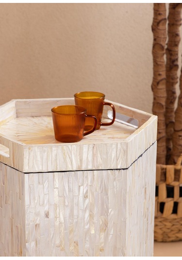 The Mia Sedef Tabure Yan Sehpa 38x33x47 Cm Tlc0131 Çok Renkli