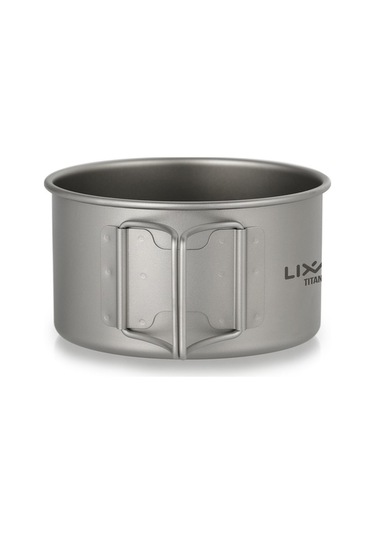 Pazly Lixada Titanyum Kase, Katlanabilir Kulplu, Kamp & Dağ Yürüyüşü Yemek Kabı Metalik METALİK