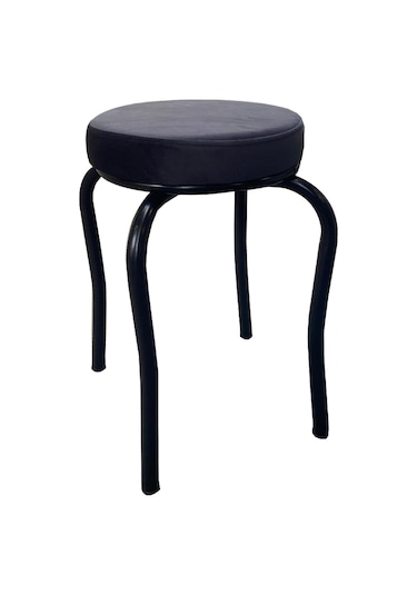 Ahtapot Tabure Antrasit Renk Babyface Kumaş Metal Boyalı Ayaklı 4 Adet