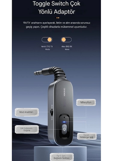 Bt10 Bluetooth 5.1 Çevirici Adaptör Ce/fc/rohs Lisanslı Araba Müz