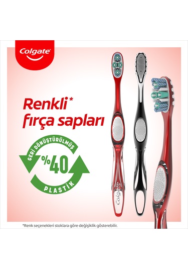 Colgate 360 Gelişmiş Optik Beyaz Yumuşak Beyazlatıcı Diş Fırçası 2'li + Fırça Kabı