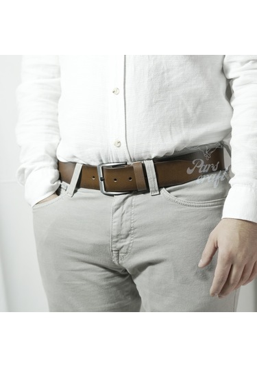 Hakiki Manda Derisi Erkek Kemer 4,5cm Taba Kot Pantolon Kemeri Taba