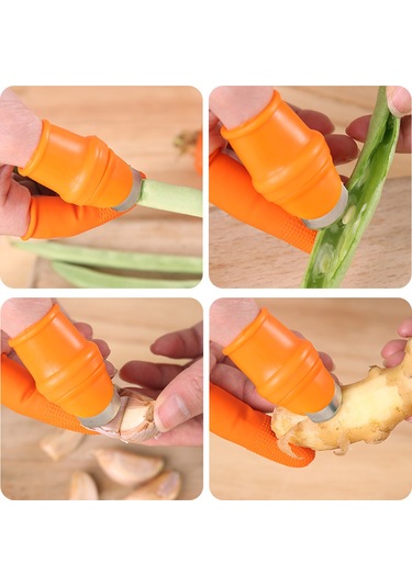 Reedark "bahçe Ve Mutfak İçin Pratik Silikon Parmak Bıçak Seti - 1 Bıçak + 5 Silikon Ped"