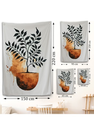 Dekoratif Minimal Bitki Duvar Örtüsü-7651