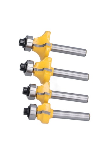 Maiyame 4'lü Ahşap Yuvarlak Kenar Düzeltici Takımı, 1/4 İnç Saplı, Farklı Boyutlarda, Ev Dıy Ve Ahşap İşçiliği İçin