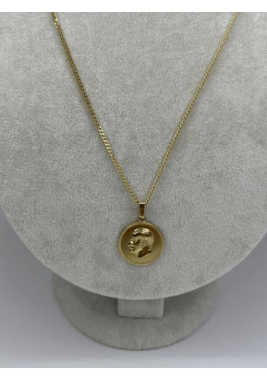14 K Renginde Atatürk Kabartmalı Gold Kolye Gold