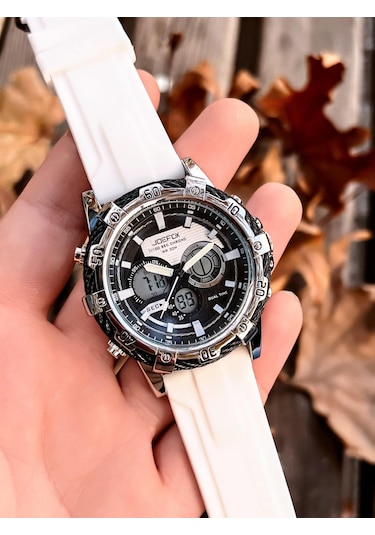 SLK001 Joefox Digital&Analog Kronmetre+Takvim+Alrm+Aydınlatma Erkek Kol Saati+Kaplangözü Bileklik