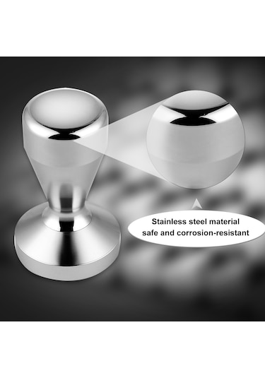 Shineyee Stainless Steel Kahve Tamperi - 51mm Çaplı Profesyonel Basma Aleti Gümüş