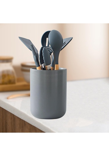 Suntek Magideal Mutfak Eşyaları Organizatör Porselen Sağlam Ev Gri