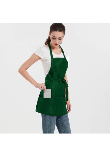 Fastbuy Şef Kısa Önlük 3 Cepli Ekstra Uzun Askılı Ayarlanabilir Askılı Yeşil Diğer