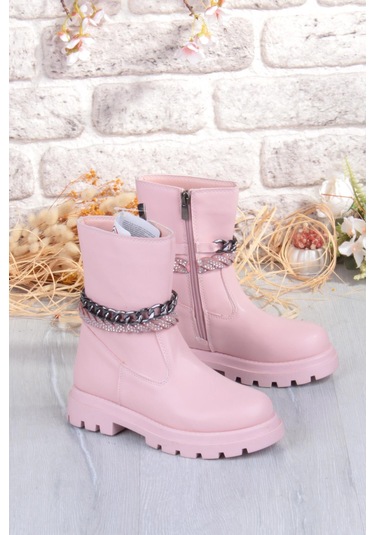 Fort Cool Duru Anatomik Sıcak Astar Kaymaz Taban Kız Çocuk Çizme Pudra