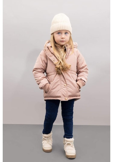 Defacto Kız Bebek Kapüşonlu Su Geçirmez Mont A2451A524AUBG321 Bej