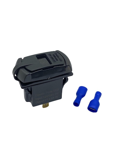12v-24v Dijital Voltmetre+şarj Cihazlı Usb X 2 4.2a Anahtar Tipi Mavi Işık