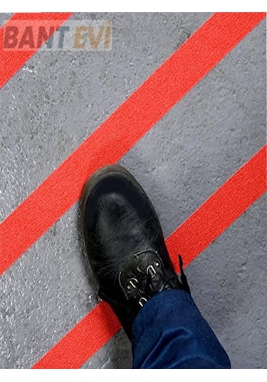 Kırmızı Merdiven Kaydırmaz Bant 2.5cmx25metre Ince Kırmızı Kaymaz